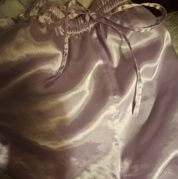 🌸THE PAJAMA GRAM COMPANY Pastel Purple Satin Pajama Shorts Sz. XL - Picture 4 of 5